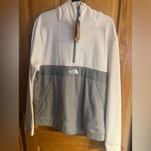 The North Face White and Gray Half-Zip Jacket NWT